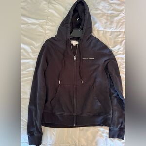 Spiritual Gangster Womens Zip Up Long Sleeve Logo Black Hoodie Size Small